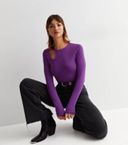 New Look Purple Cut Out Long Sleeve Bodysuit